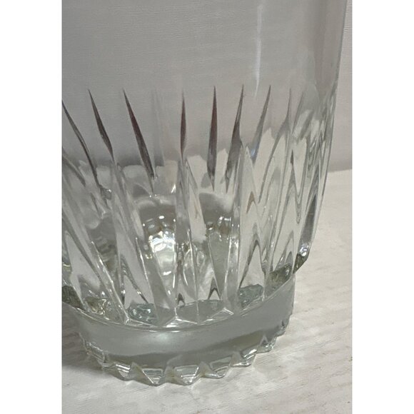 Vintage Clear Glass Whiskey Tumbler With Diamond Cut Pattern - Picture 2 of 7
